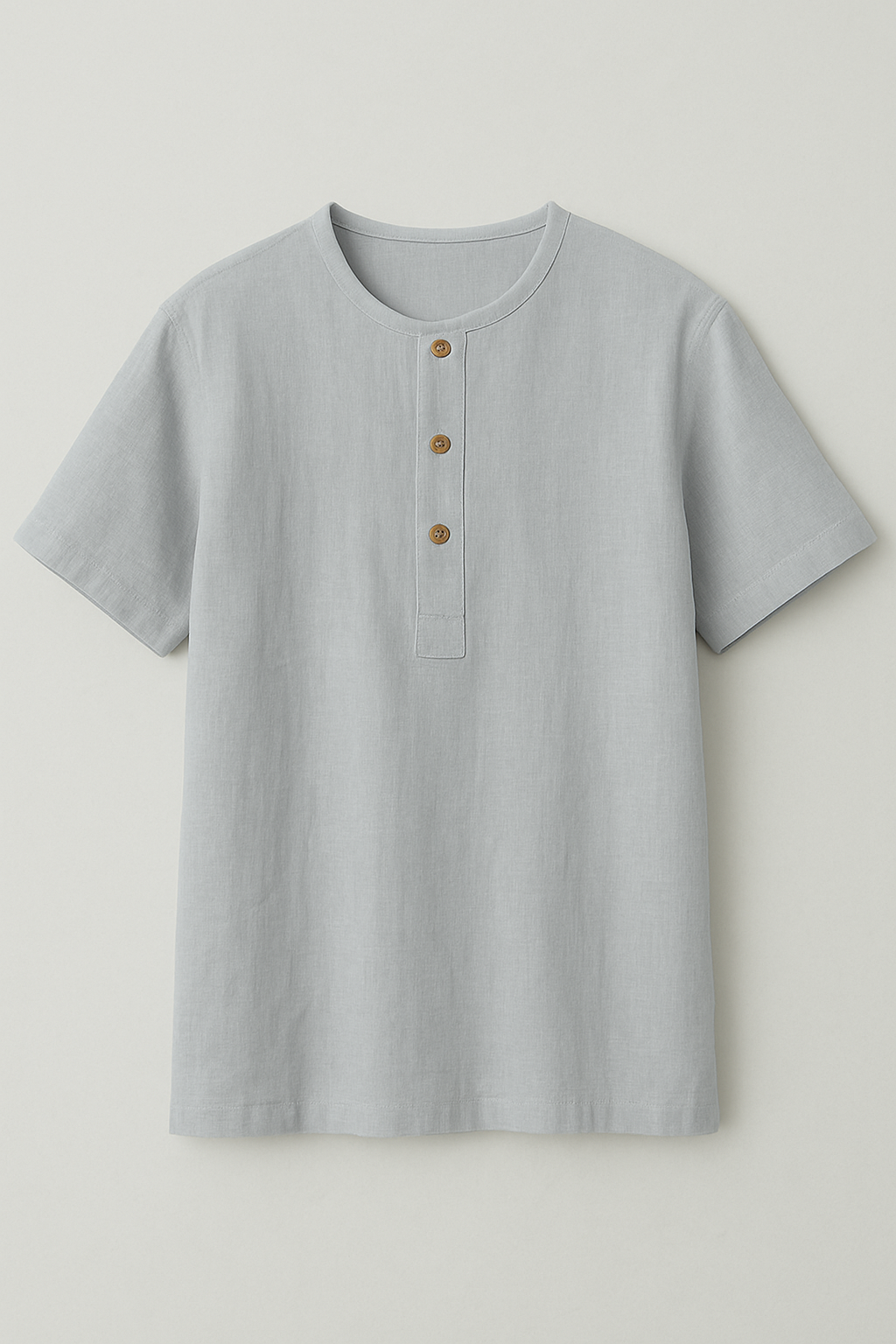 Unisex Organic Cotton Muslin T-Shirt – 100% Double Gauze, Loose Fit, Breathable Grey Tee