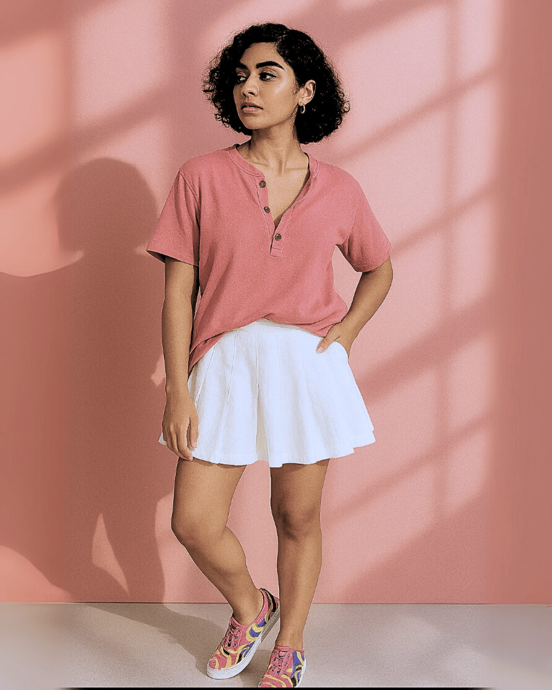 Unisex Organic Cotton Muslin T-Shirt – 100% Double Gauze, Loose Fit, Breathable Rusty Pink Tee