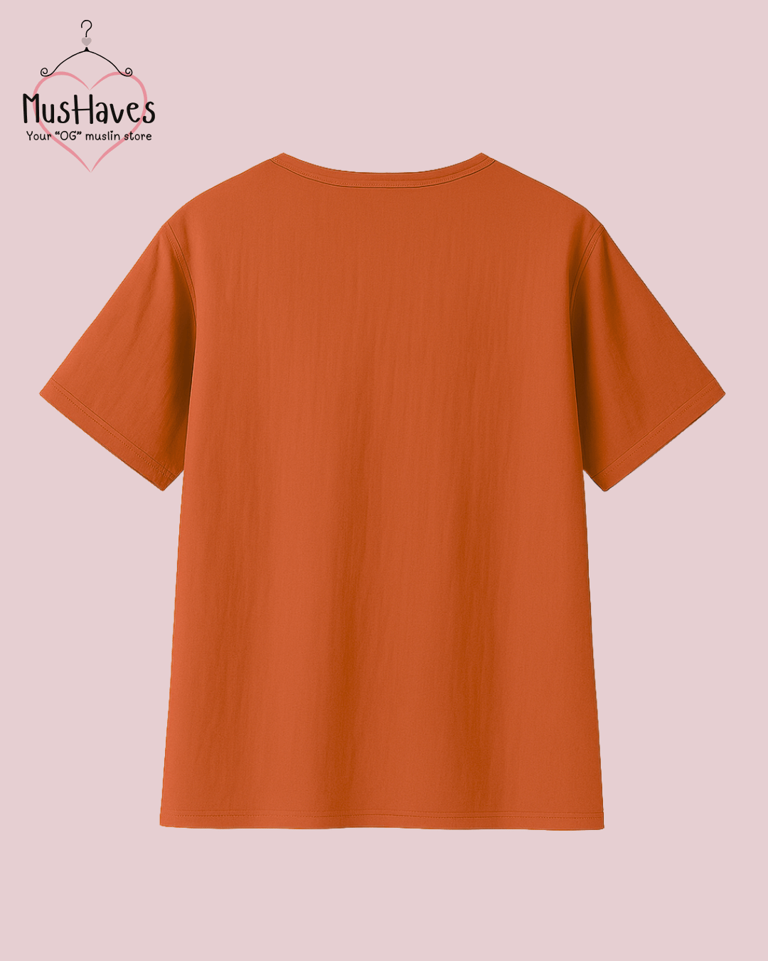 Unisex Organic Cotton Muslin T-Shirt – 100% Double Gauze, Loose Fit, Breathable Mandarin Orange Tee