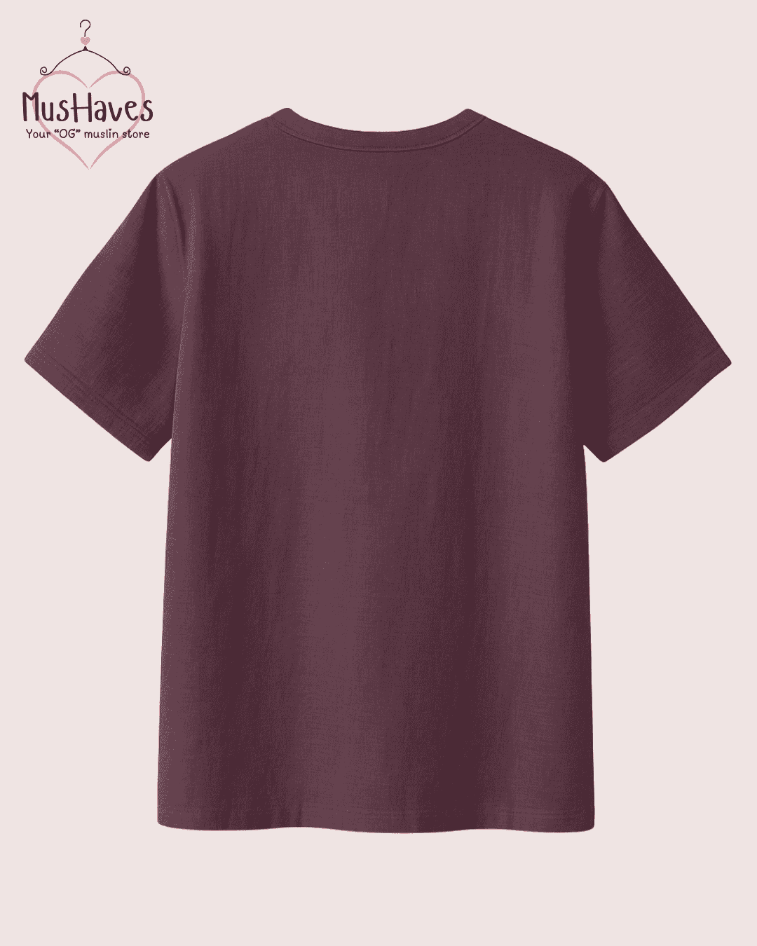 Unisex Organic Cotton Muslin T-Shirt – 100% Double Gauze, Loose Fit, Breathable Dark Brown Tee