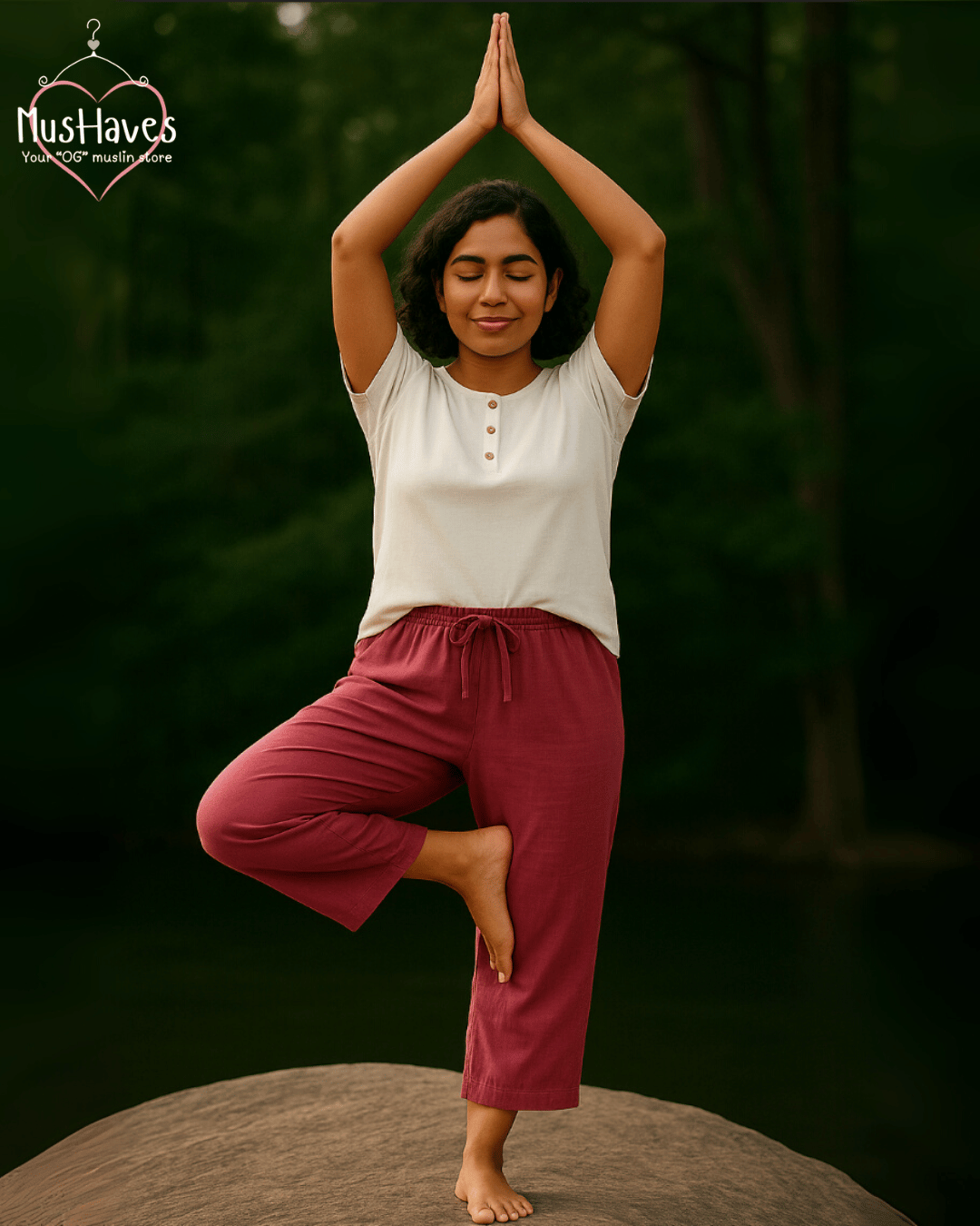 Premium Muslin Combo set | Teeshirt + Bottoms | White + Purple