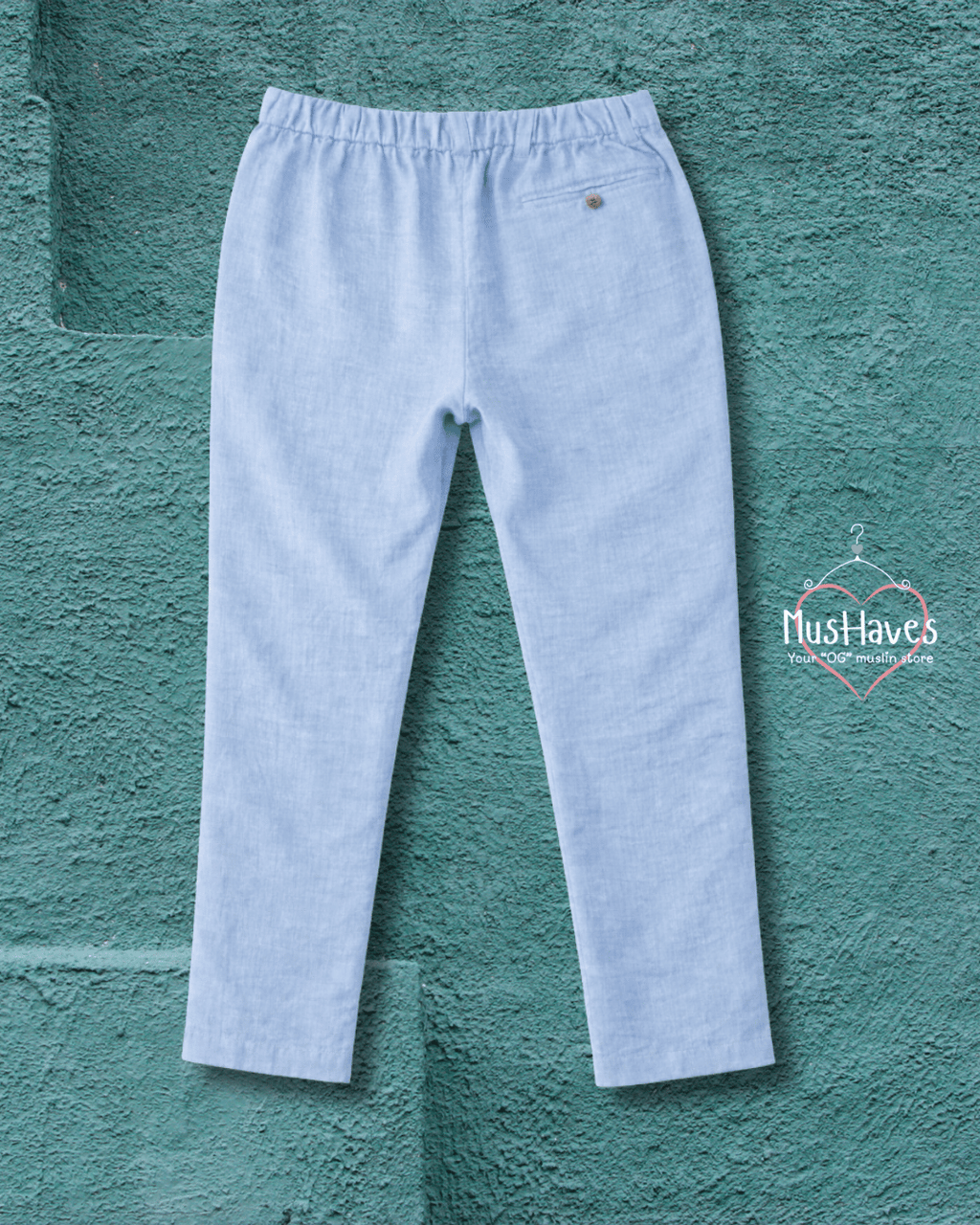 Muslin Formal Officewear Trousers – Powder Blue