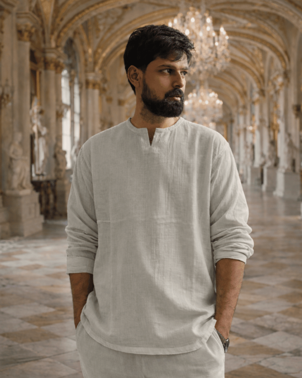 Muslin Notch Neck Twin Pack – Mint × White