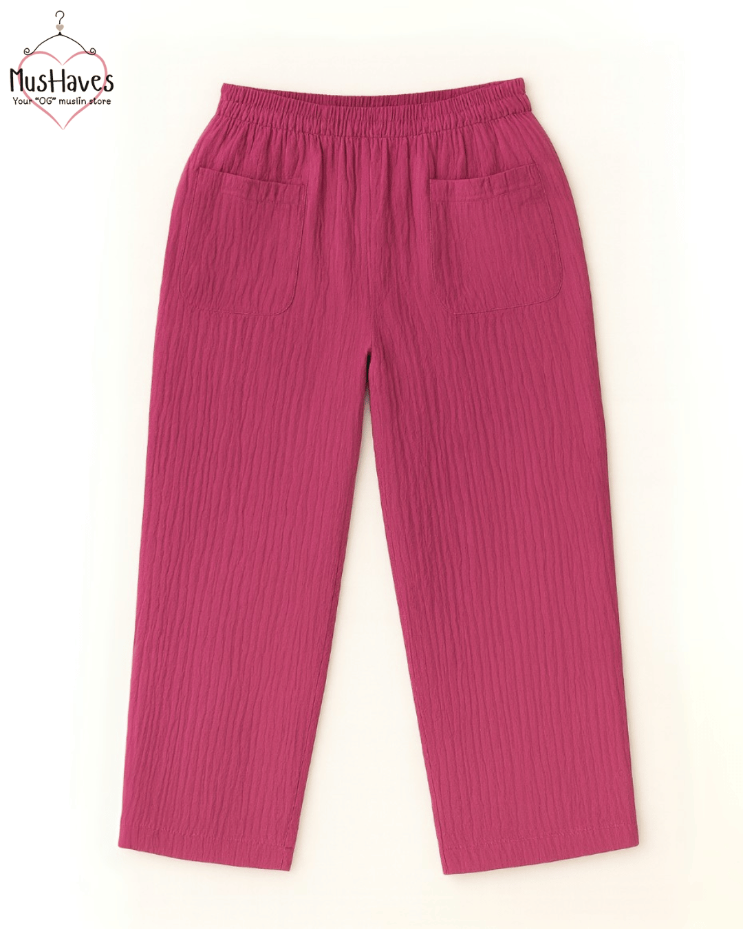 Premium Muslin Bottoms | 100% Organic Cotton | Unisex | Purple