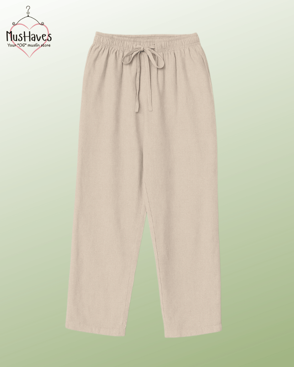 Premium Muslin Bottoms | 100% Organic Cotton | Unisex | Beige