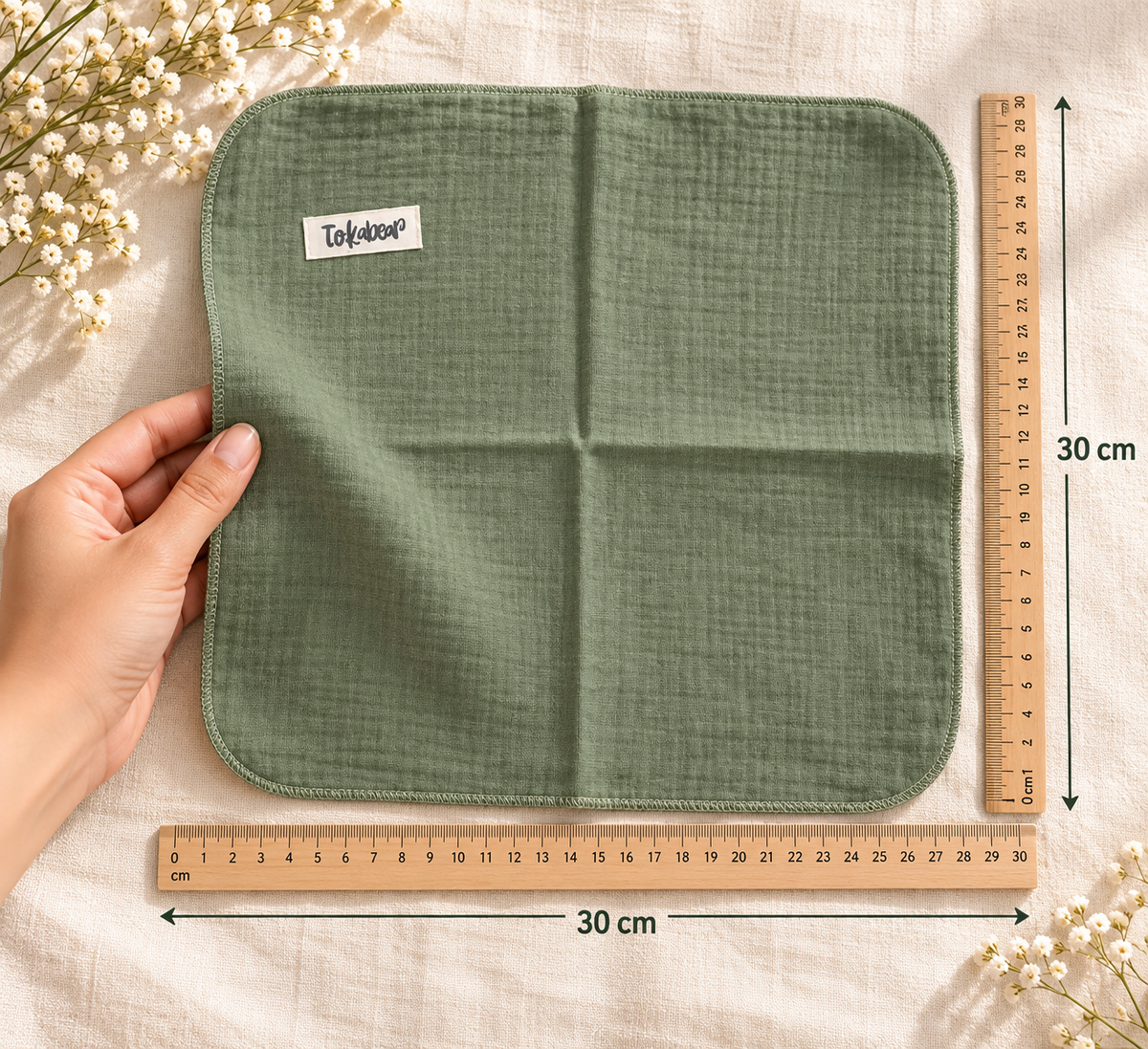 Double-Layer Muslin Hankies – Pack of 3, 6 or 12 (Assorted Colours)