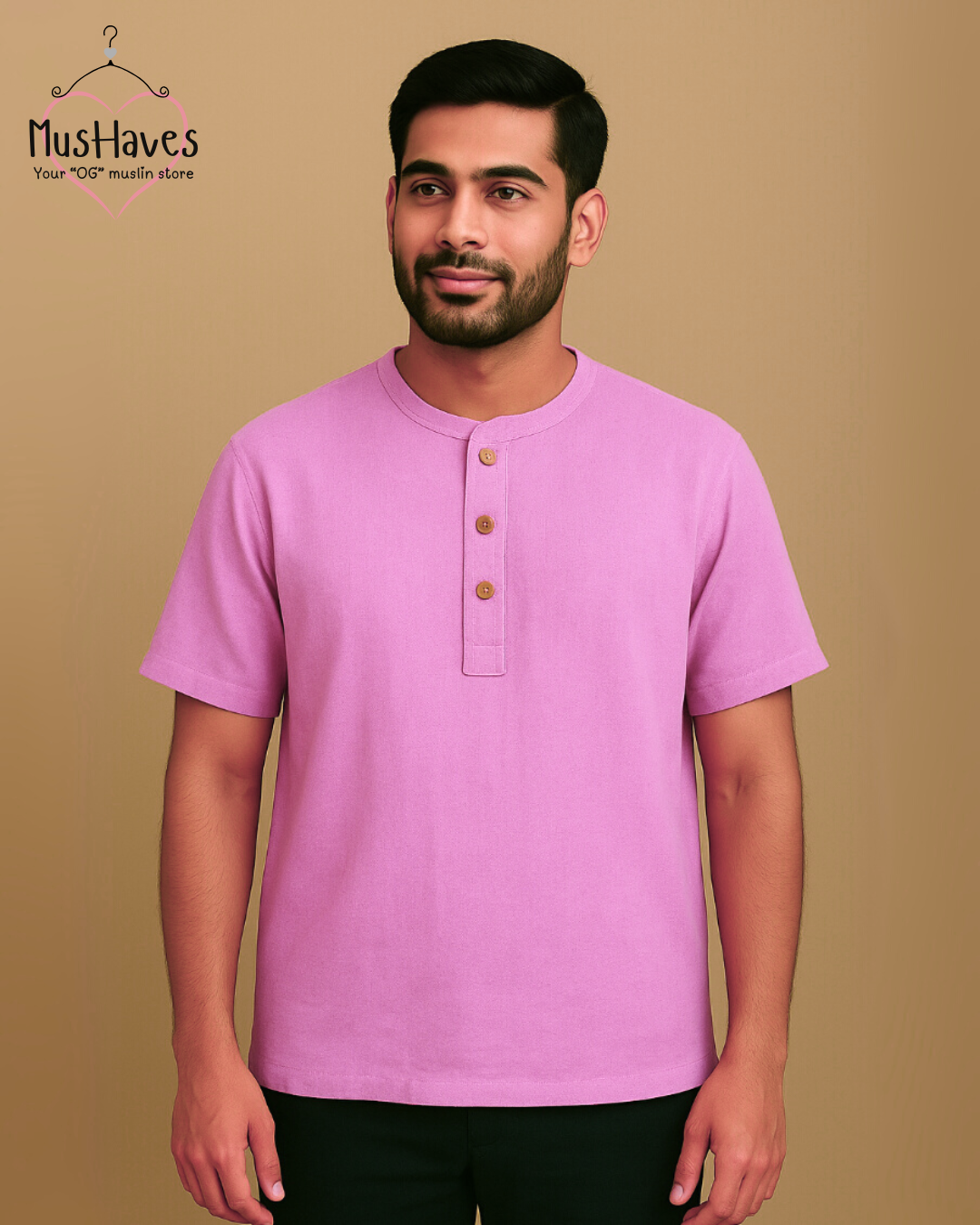 Unisex Organic Cotton Muslin T-Shirt – 100% Double Gauze, Loose Fit, Breathable Baby Pink Tee