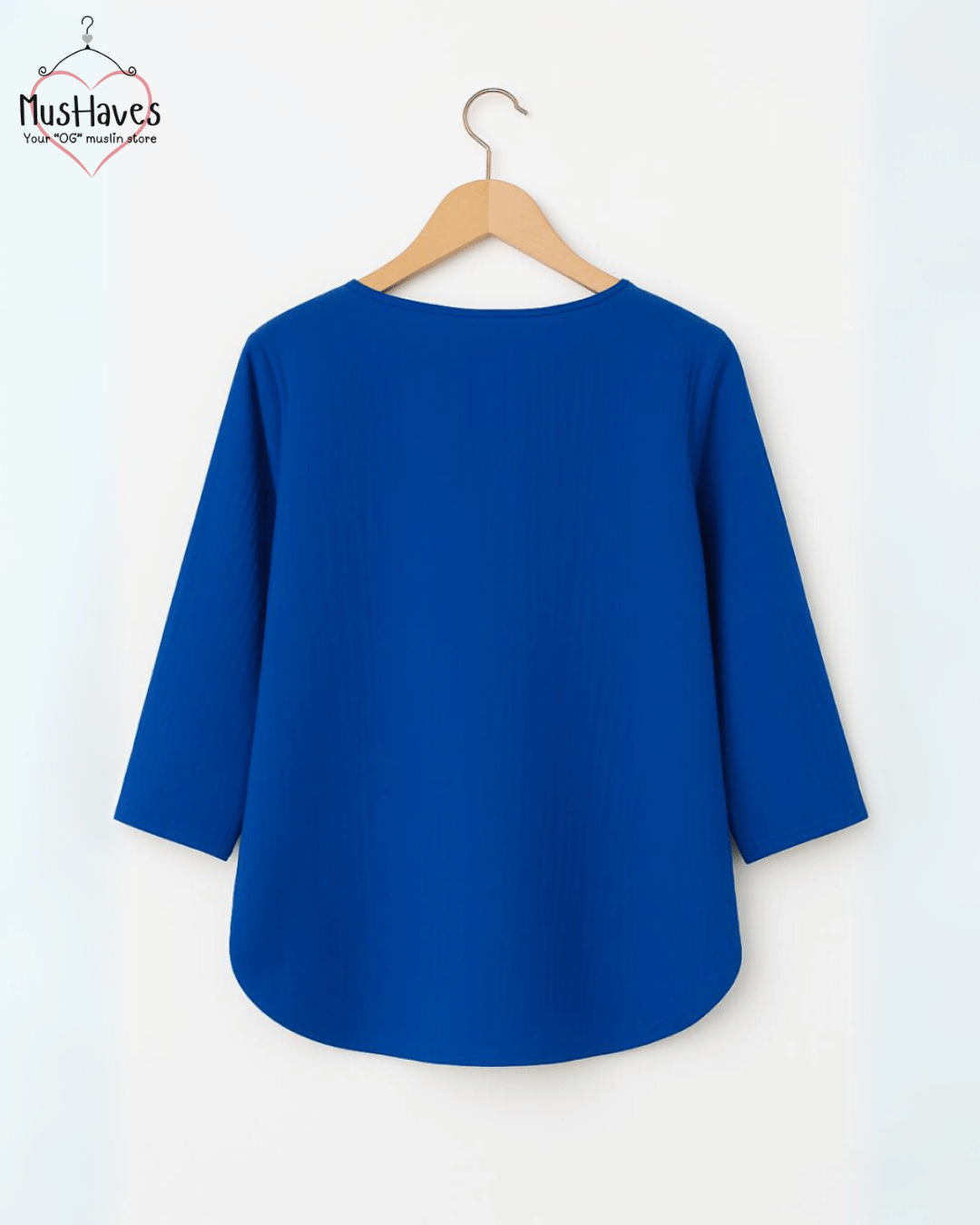 Women Premium Muslin T-Shirt – 100% Double Gauze | Loose Fit | A-Cut | Breathable Cobalt Blue