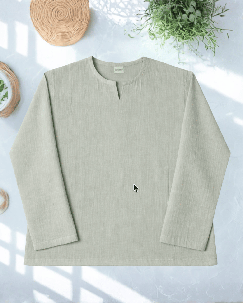 Muslin Notch Neck Twin Pack – Mint × White