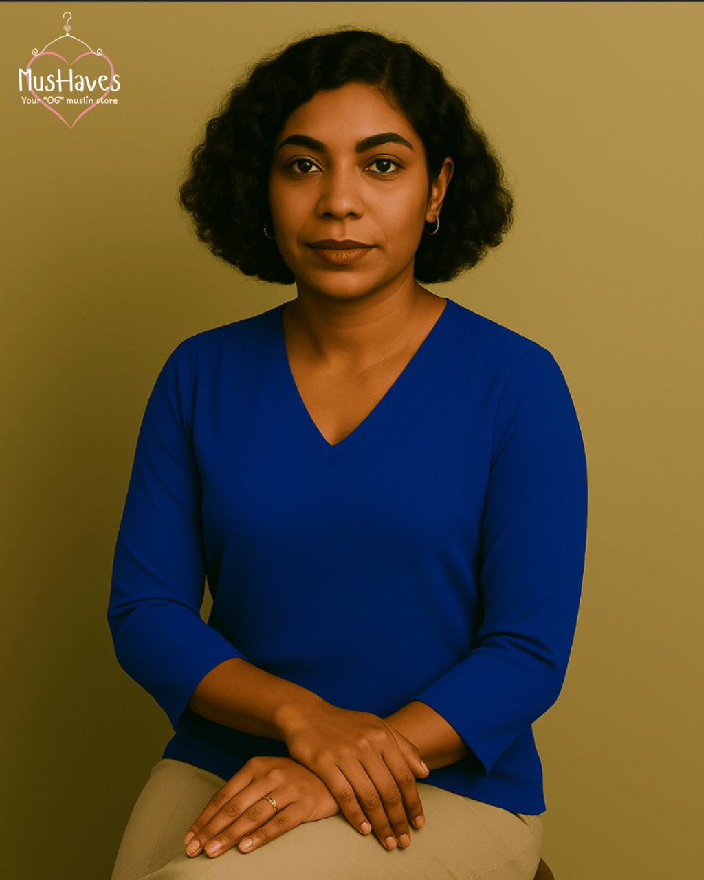 Women Premium Muslin T-Shirt – 100% Double Gauze | Loose Fit | A-Cut | Breathable Cobalt Blue