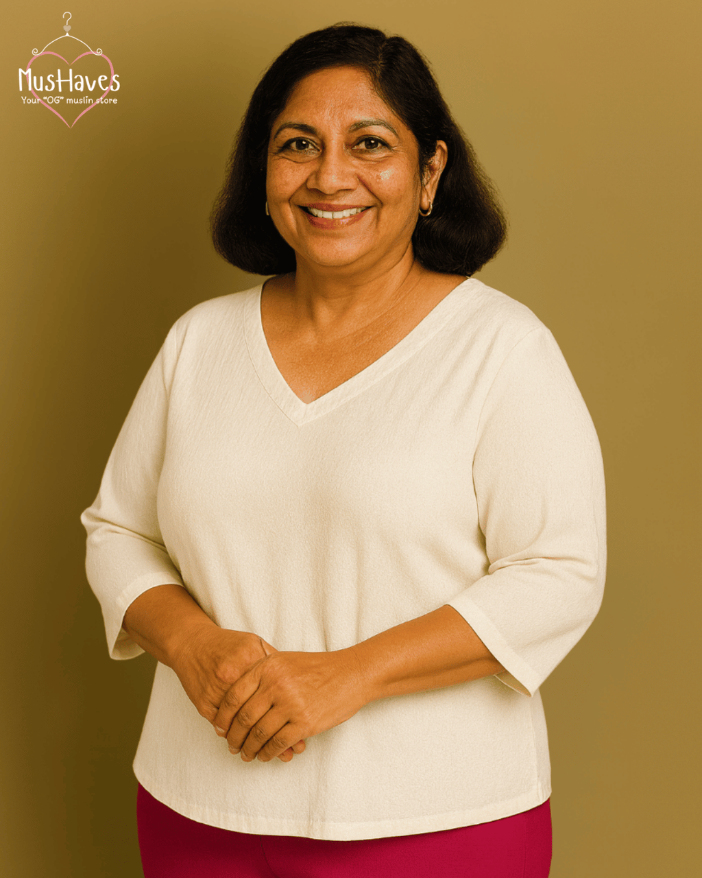 Women Premium Muslin T-Shirt – 100% Double Gauze | Loose Fit | A-Cut | Breathable White Tee