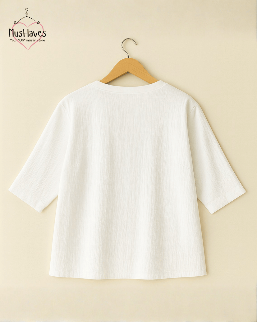 Women Premium Muslin T-Shirt – 100% Double Gauze | Loose Fit | A-Cut | Breathable White Tee