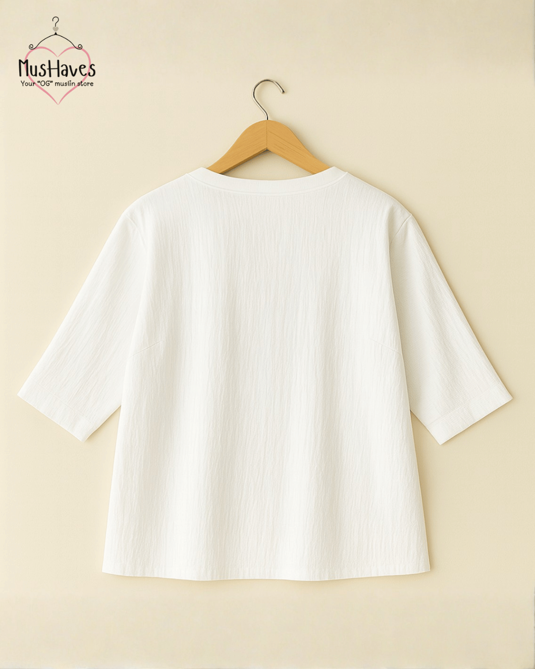 Women Premium Muslin T-Shirt – 100% Double Gauze | Loose Fit | A-Cut | Breathable White Tee