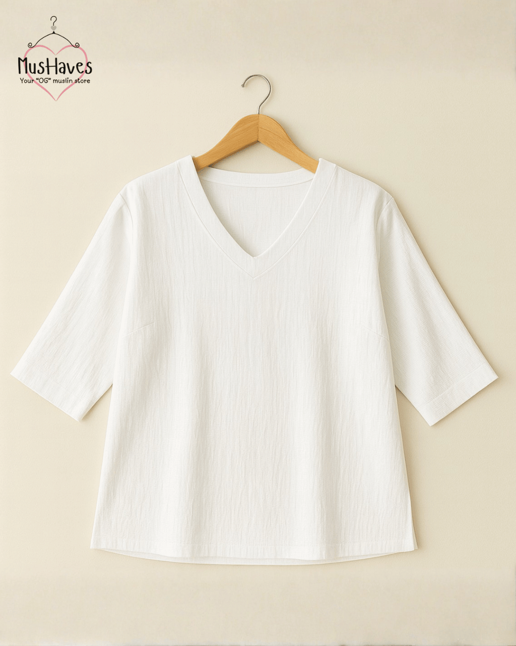 Women Premium Muslin T-Shirt – 100% Double Gauze | Loose Fit | A-Cut | Breathable White Tee