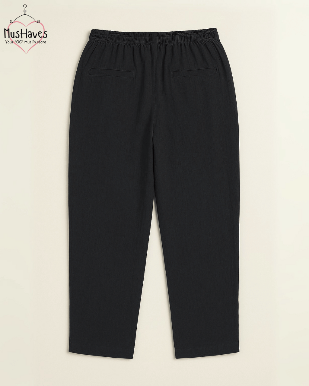 Premium Muslin Bottoms | 100% Organic Cotton | Unisex | Black