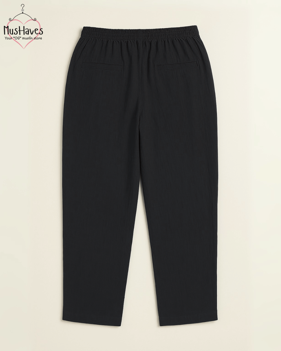 Premium Muslin Bottoms | 100% Organic Cotton | Unisex | Black