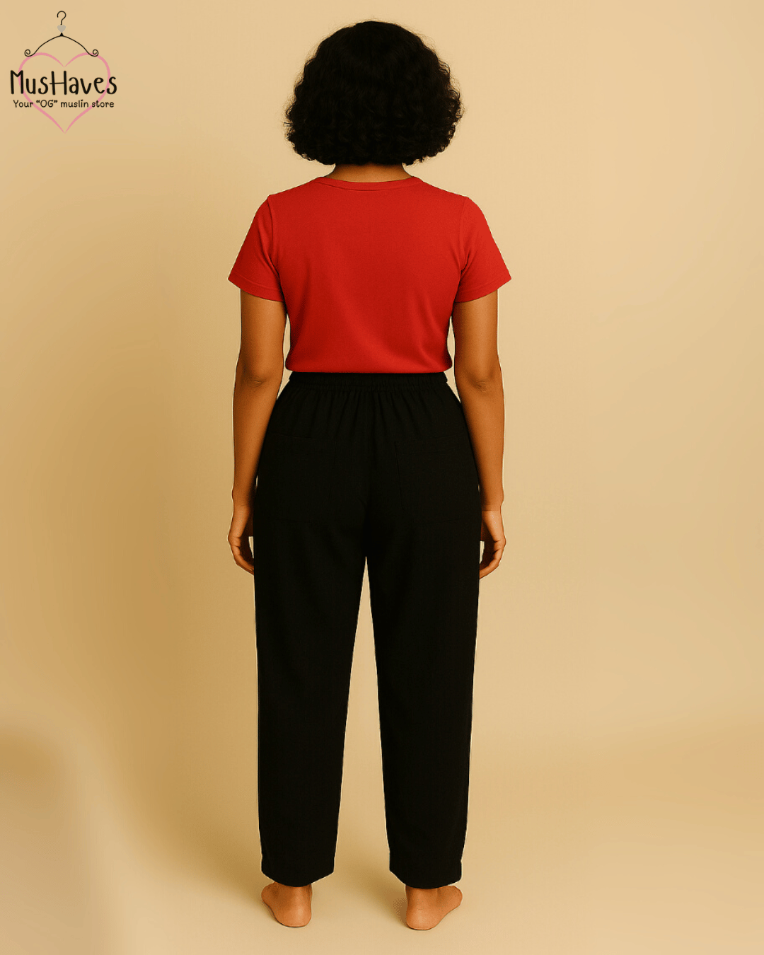 Premium Muslin Bottoms | 100% Organic Cotton | Unisex | Black