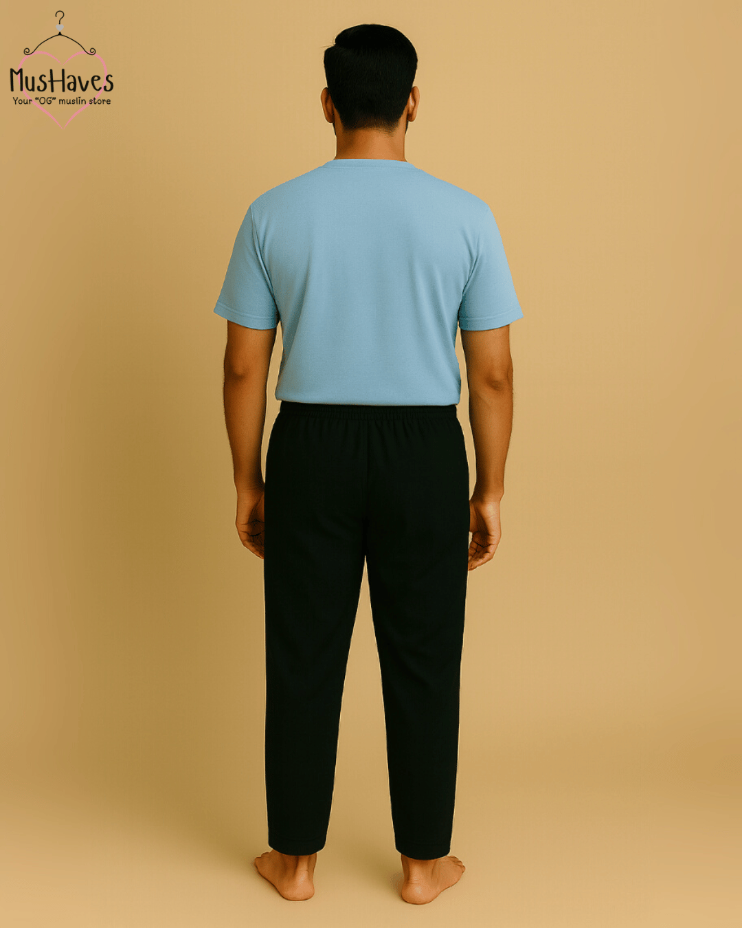 Premium Muslin Bottoms | 100% Organic Cotton | Unisex | Black