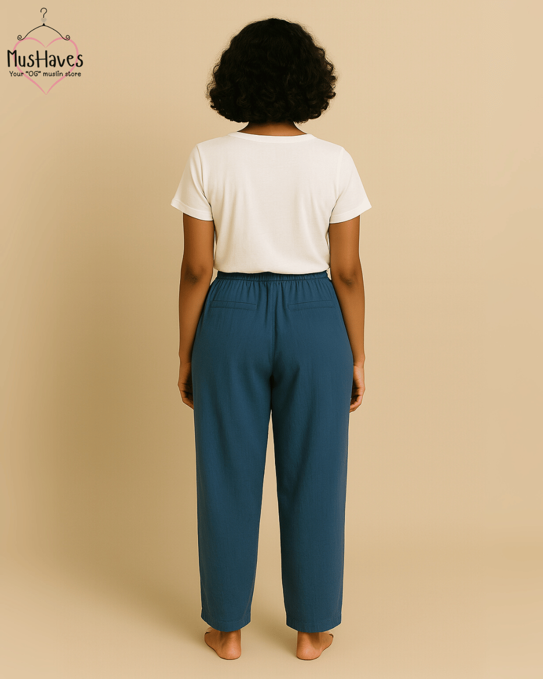 Premium Muslin Bottoms | 100% Organic Cotton | Unisex | Deep Blue