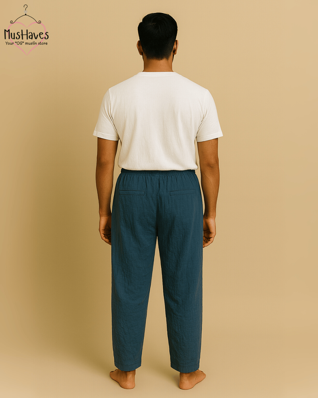 Premium Muslin Bottoms | 100% Organic Cotton | Unisex | Deep Blue