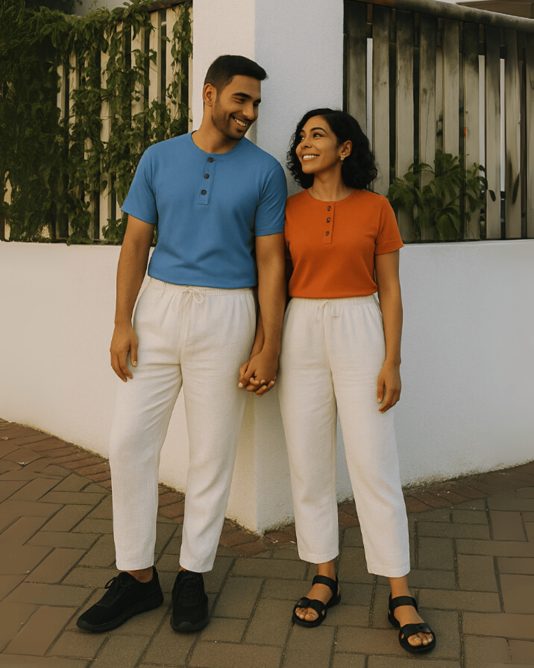 Breezy Muslin Relaxed Bottoms – Pearl White