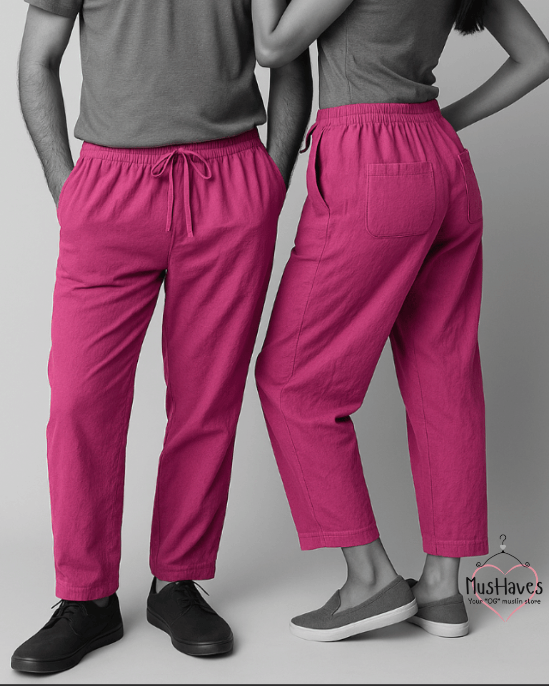 Premium Muslin Bottoms | 100% Organic Cotton | Unisex | Purple