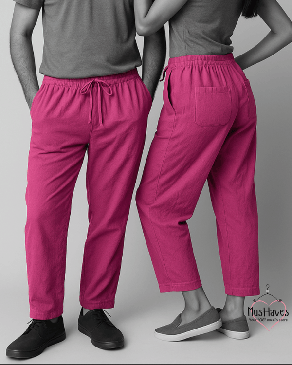 Breezy Muslin Relaxed Bottoms – Purple