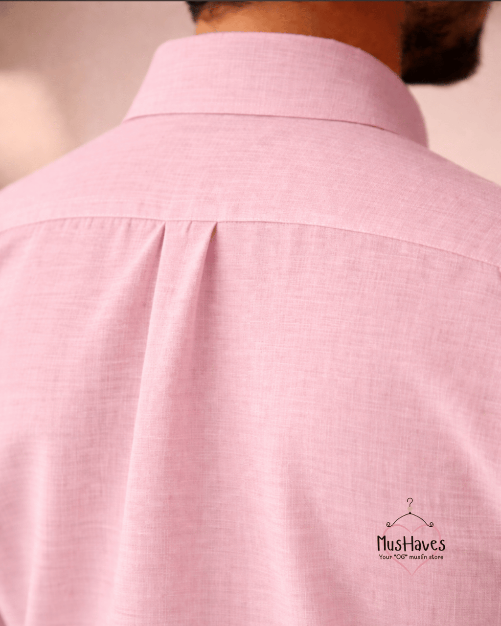 Muslin Oxford Collar Formal Shirt – Baby Pink