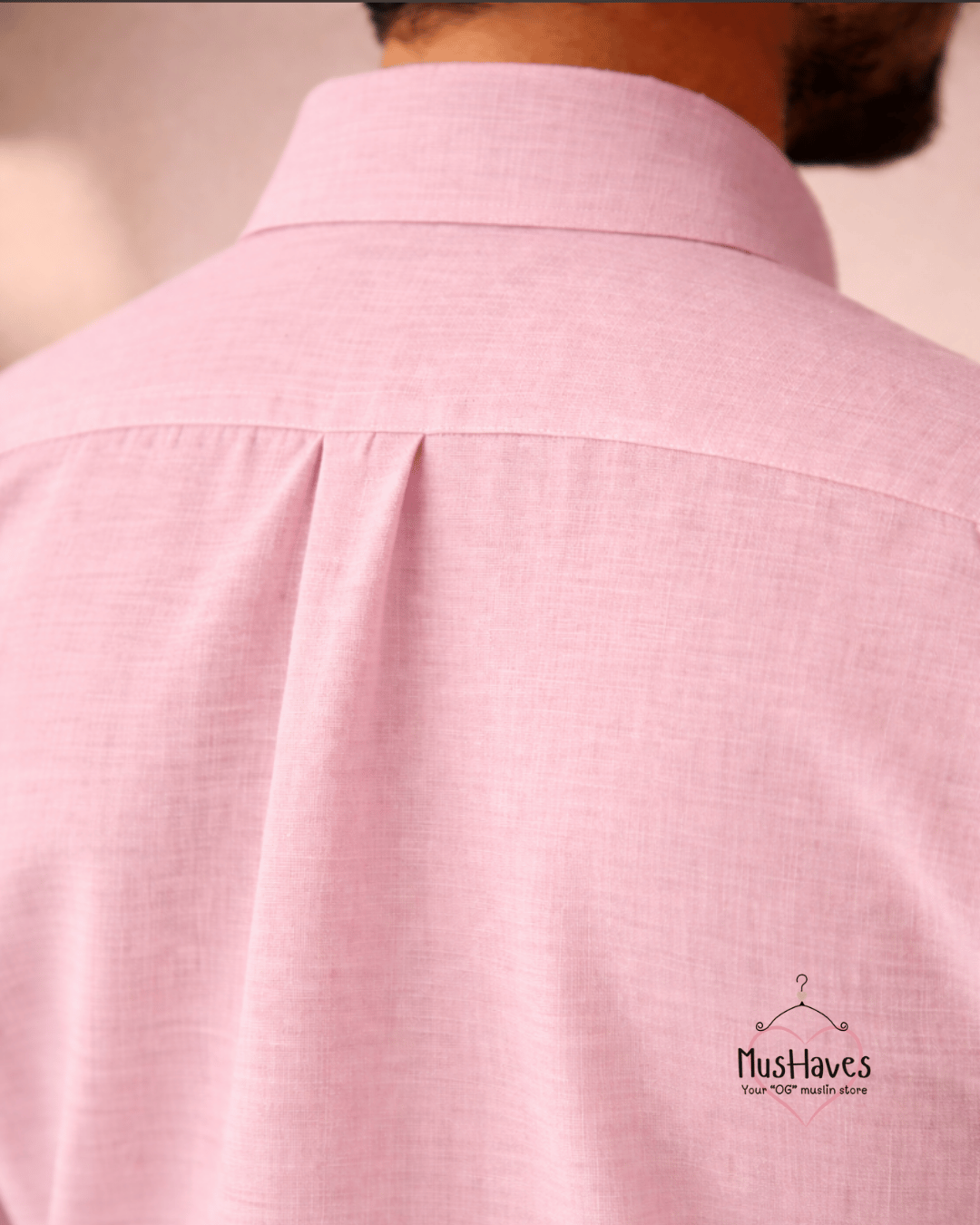 Muslin Oxford Collar Formal Shirt – Baby Pink
