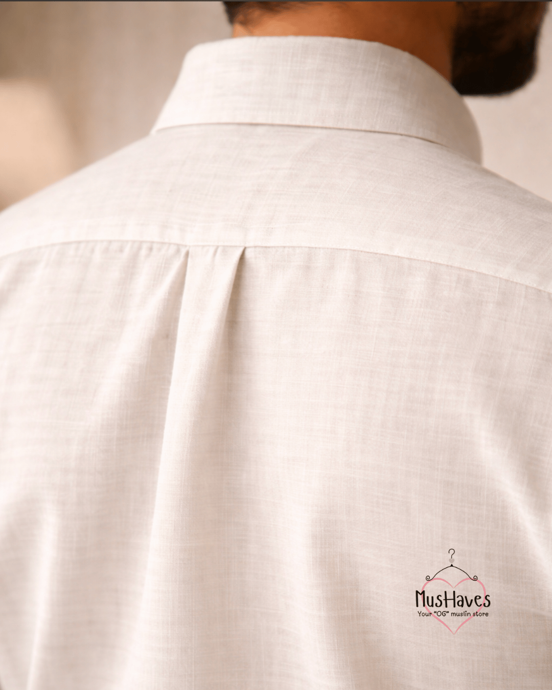 Muslin Oxford Collar Formal Shirt – Pearl White
