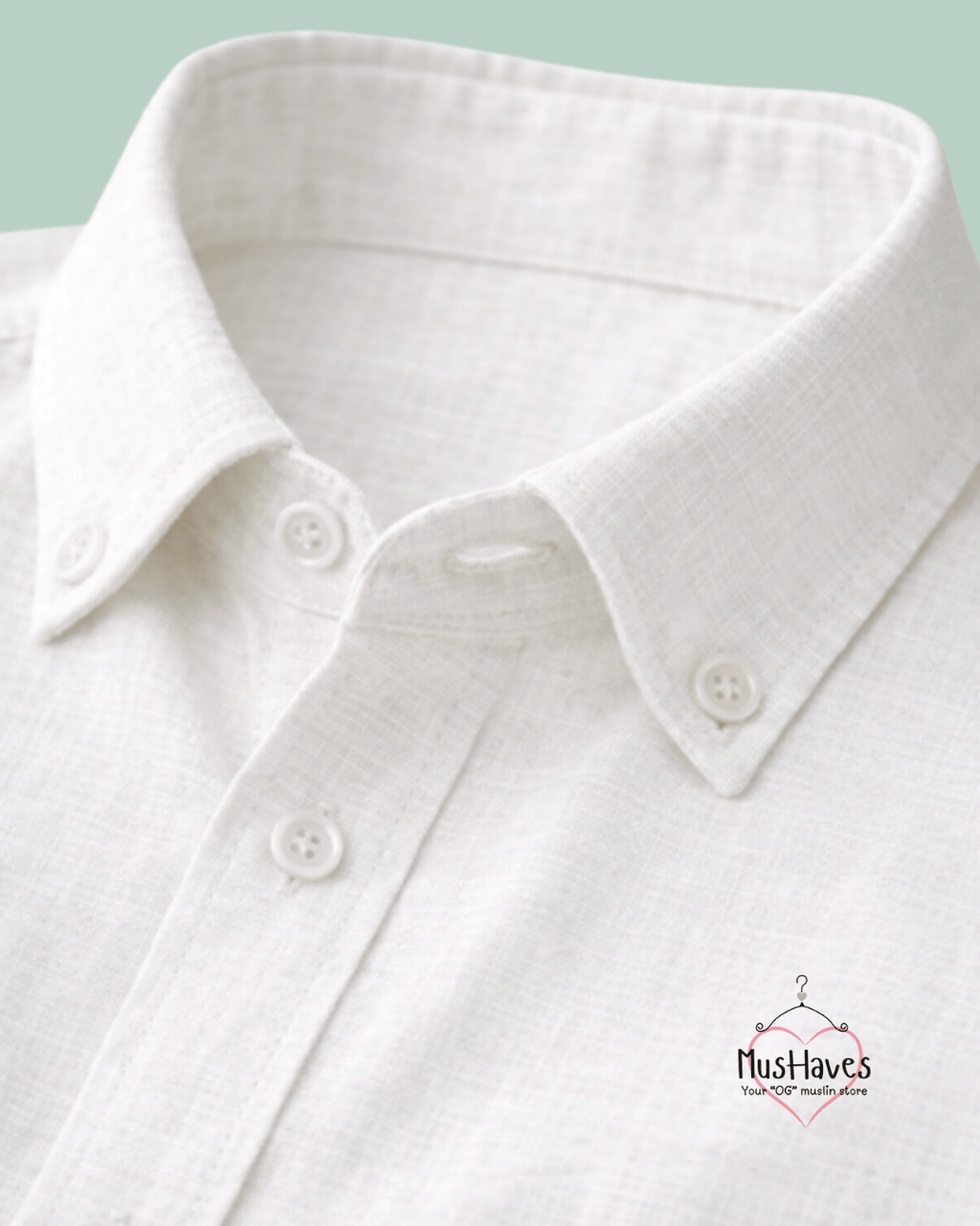 Muslin Oxford Collar Formal Shirt – Pearl White