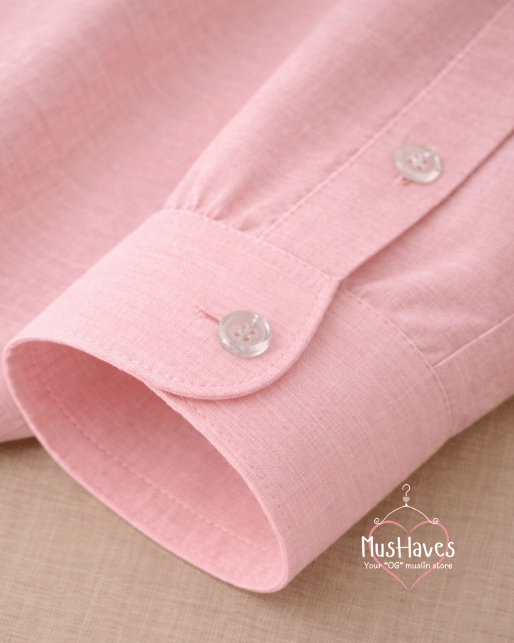 Muslin Oxford Collar Formal Shirt – Baby Pink