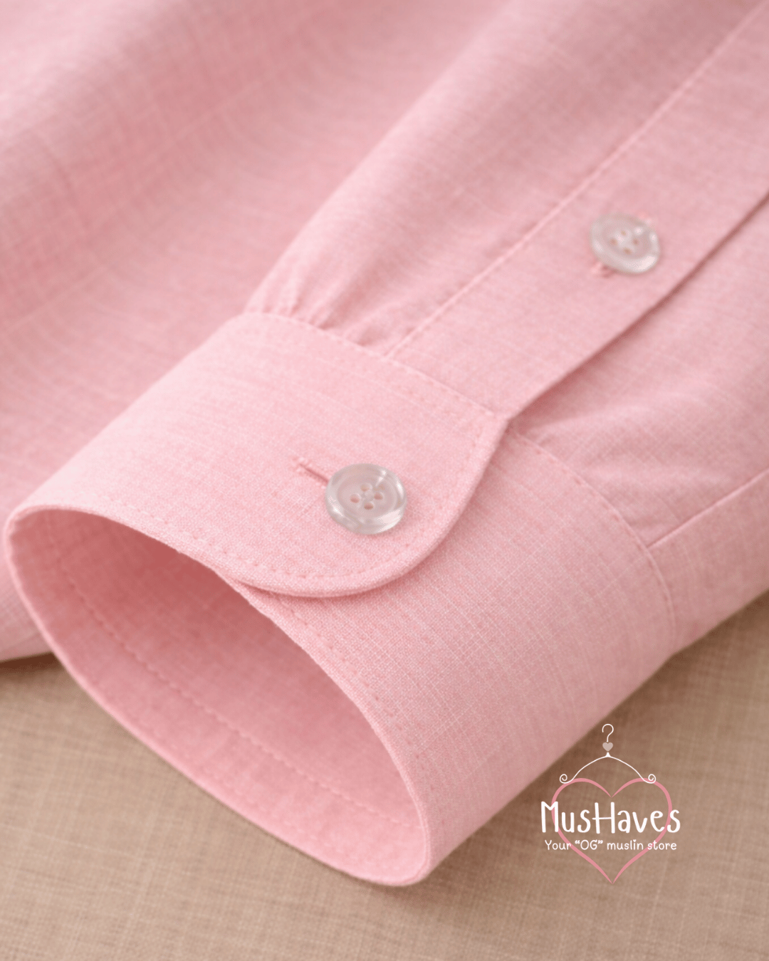Muslin Oxford Collar Formal Shirt – Baby Pink