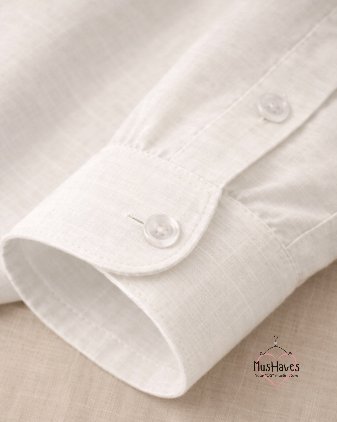 Muslin Oxford Collar Formal Shirt – Pearl White