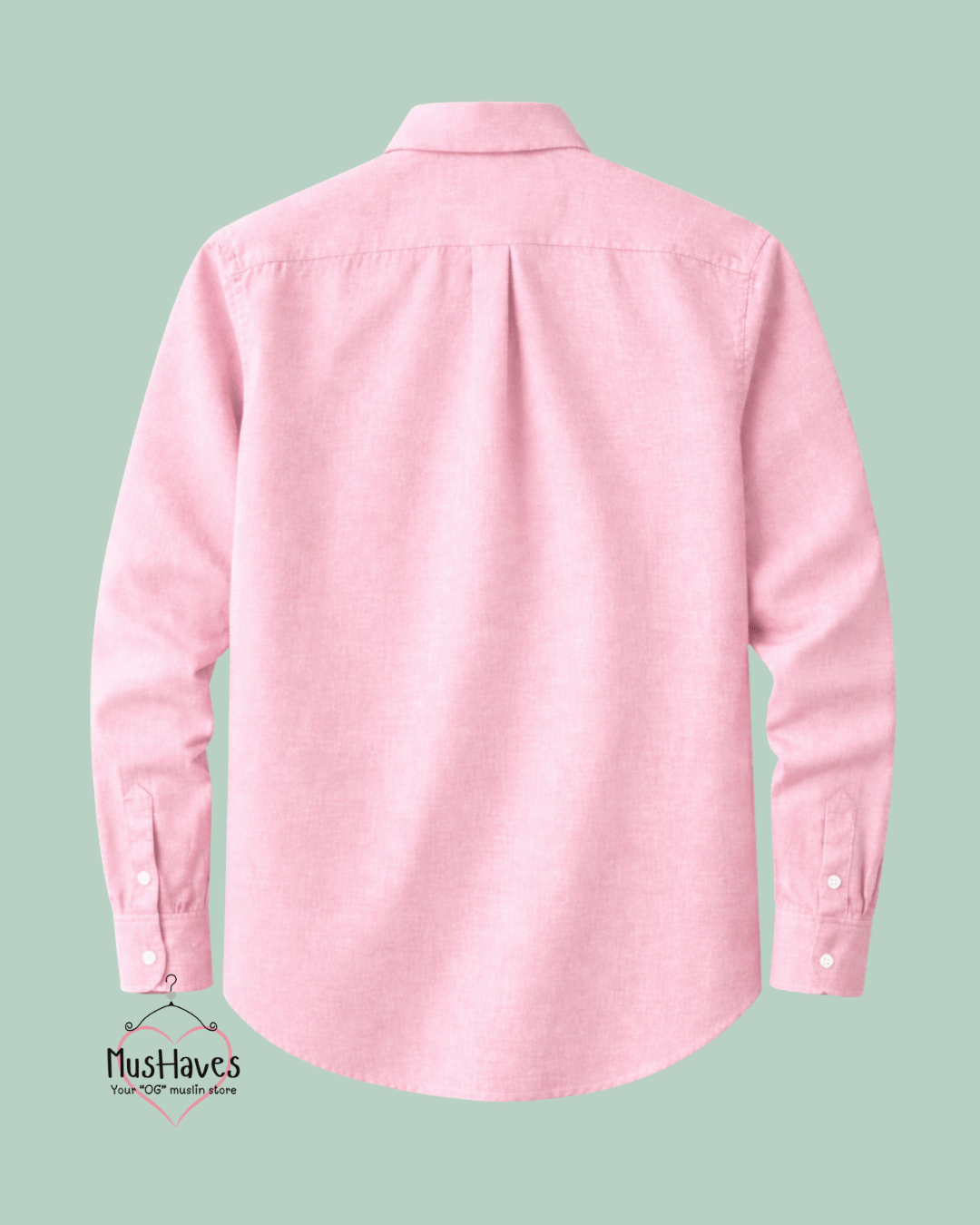 Muslin Oxford Collar Formal Shirt – Baby Pink