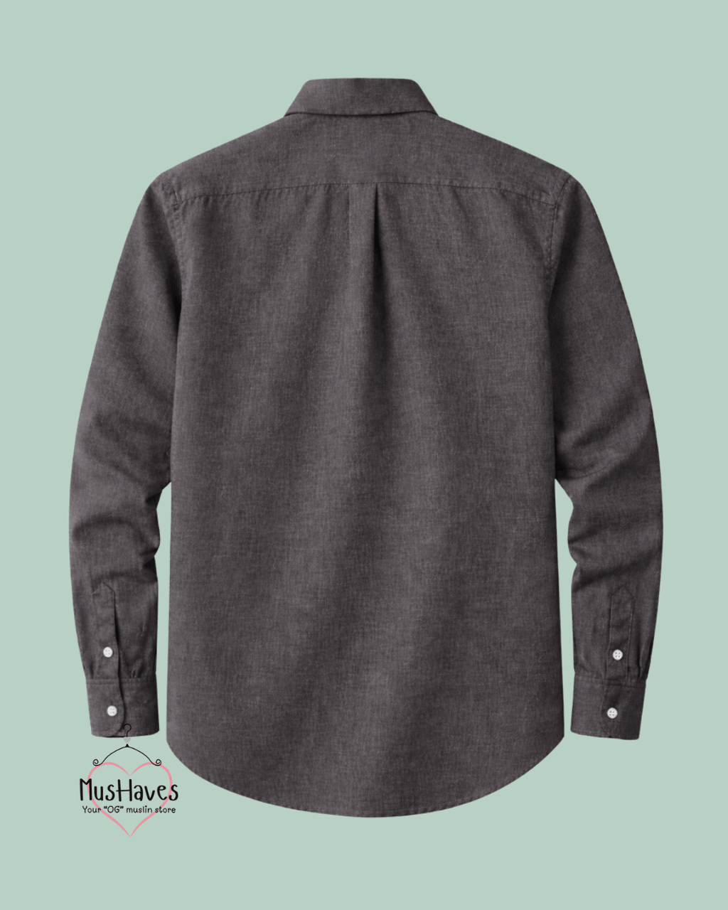Muslin Oxford Collar Formal Shirt – Charcoal Grey
