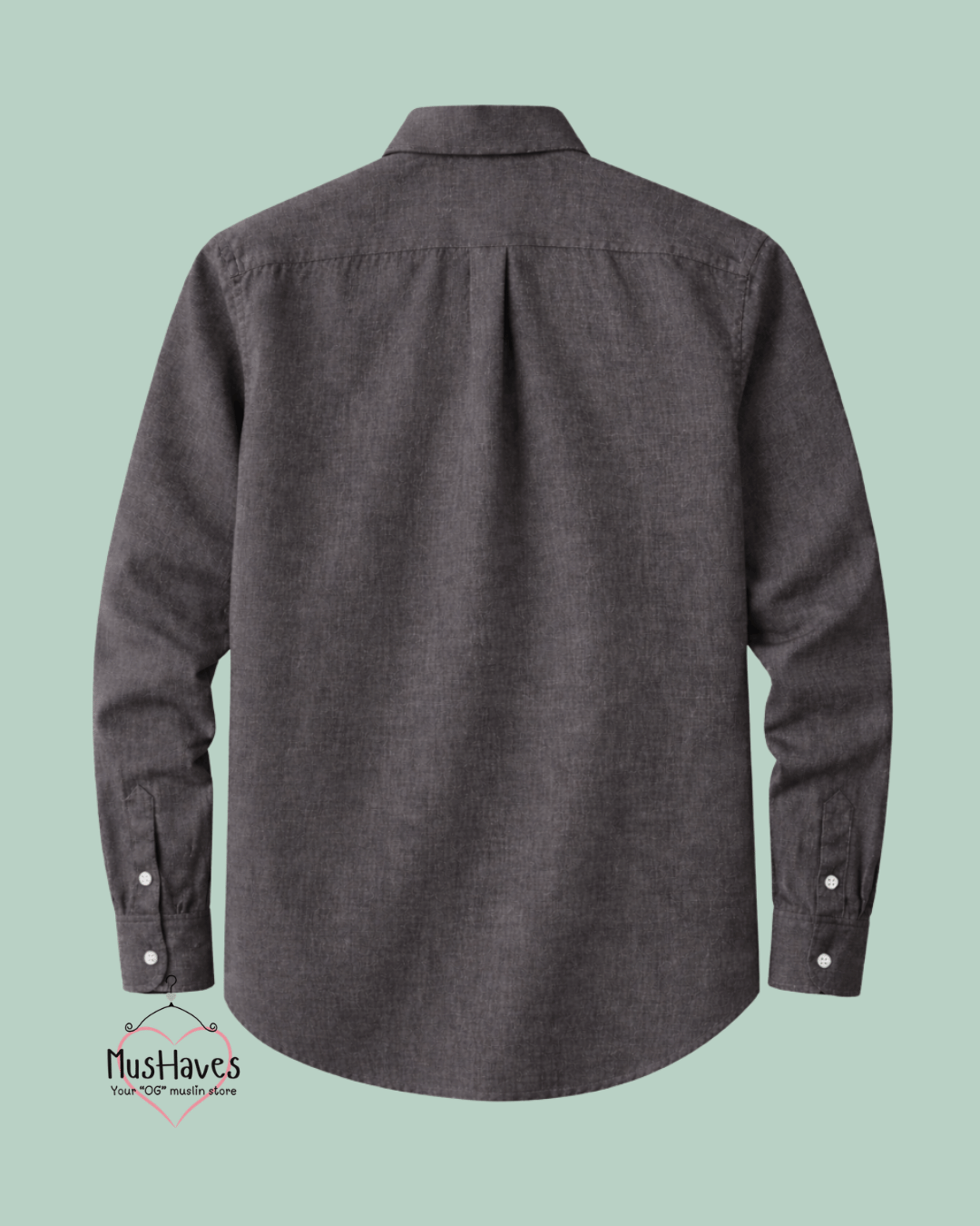 Muslin Oxford Collar Formal Shirt – Charcoal Grey