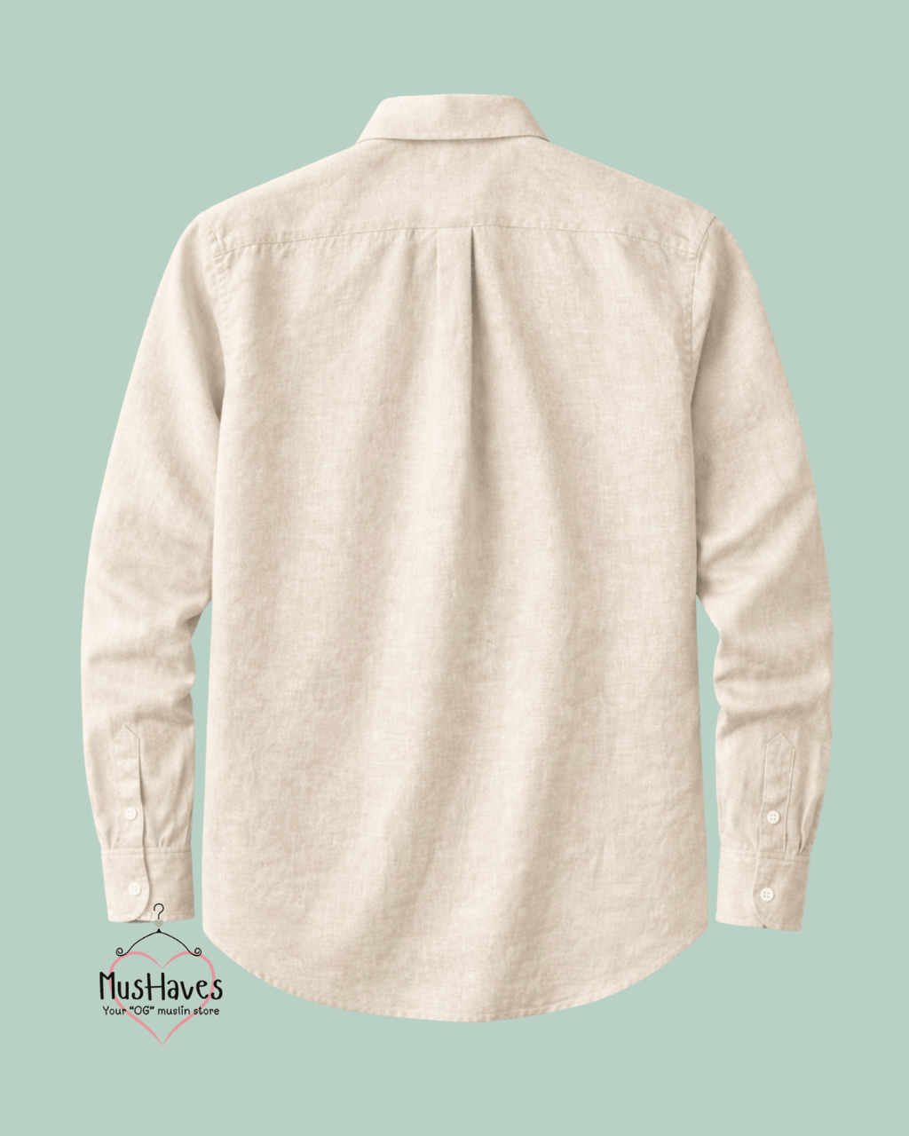Muslin Oxford Collar Formal Shirt – Light Beige