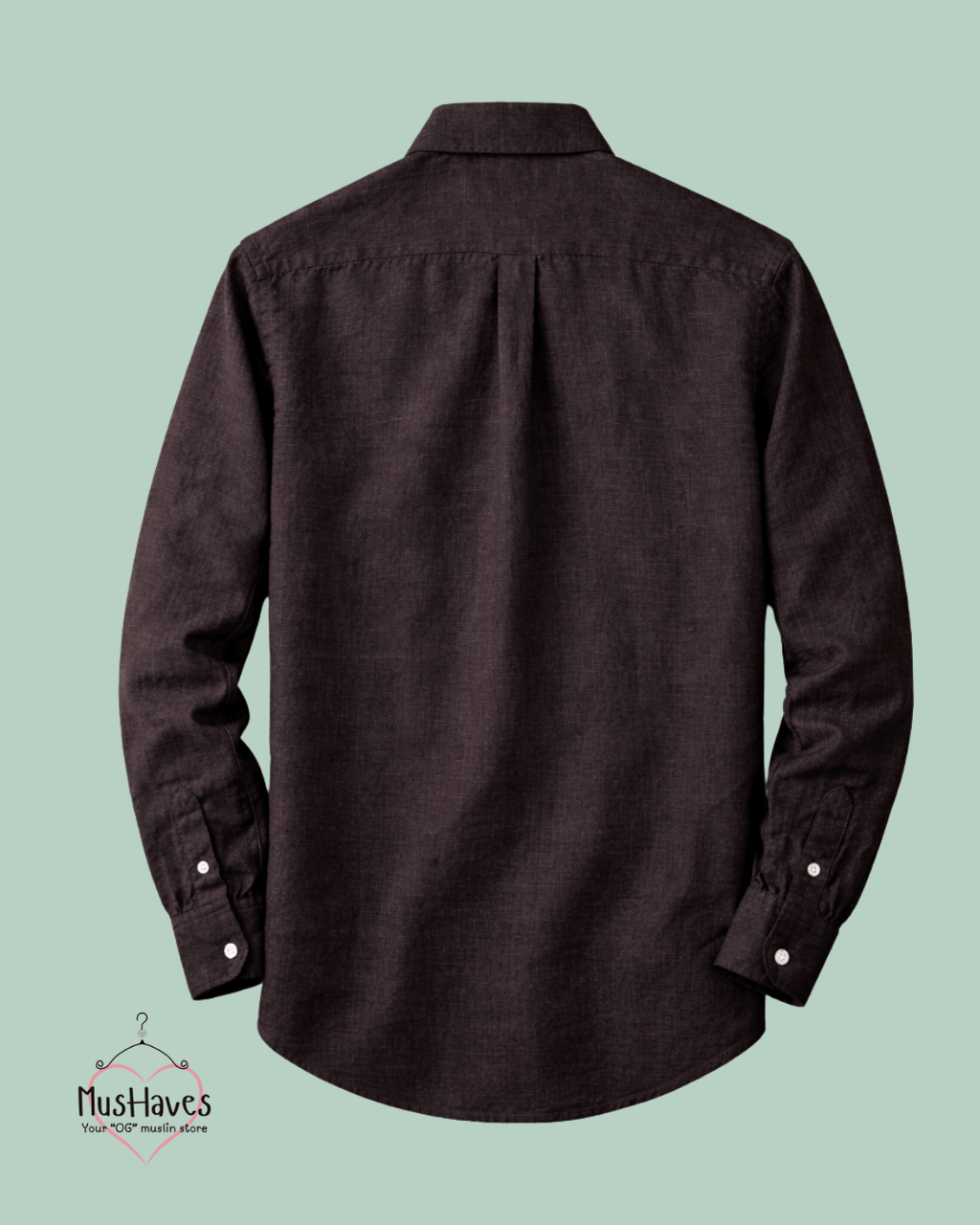 Muslin Oxford Collar Formal Shirt – Charcoal Black