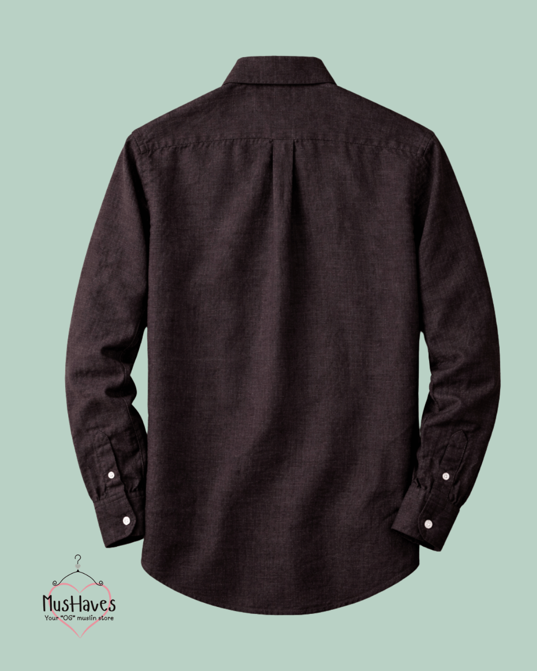 Muslin Oxford Collar Formal Shirt – Charcoal Black
