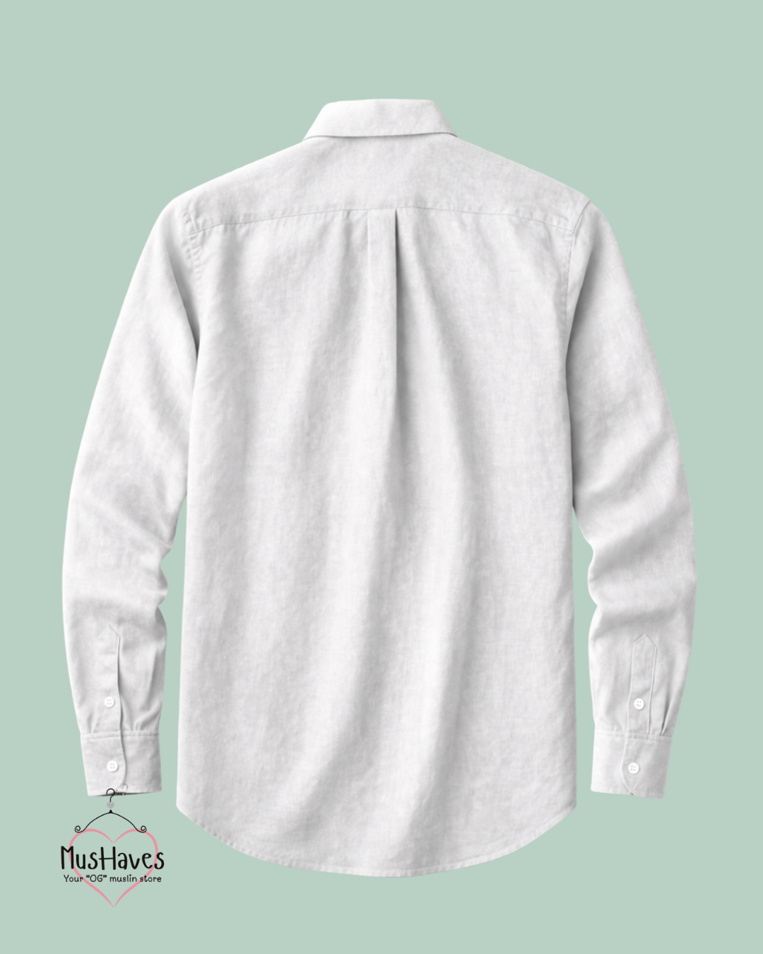 Muslin Oxford Collar Formal Shirt – Pearl White
