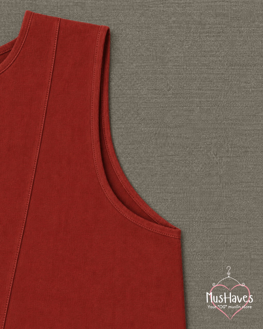 Muslin Sleeveless Formal Top – Maroon