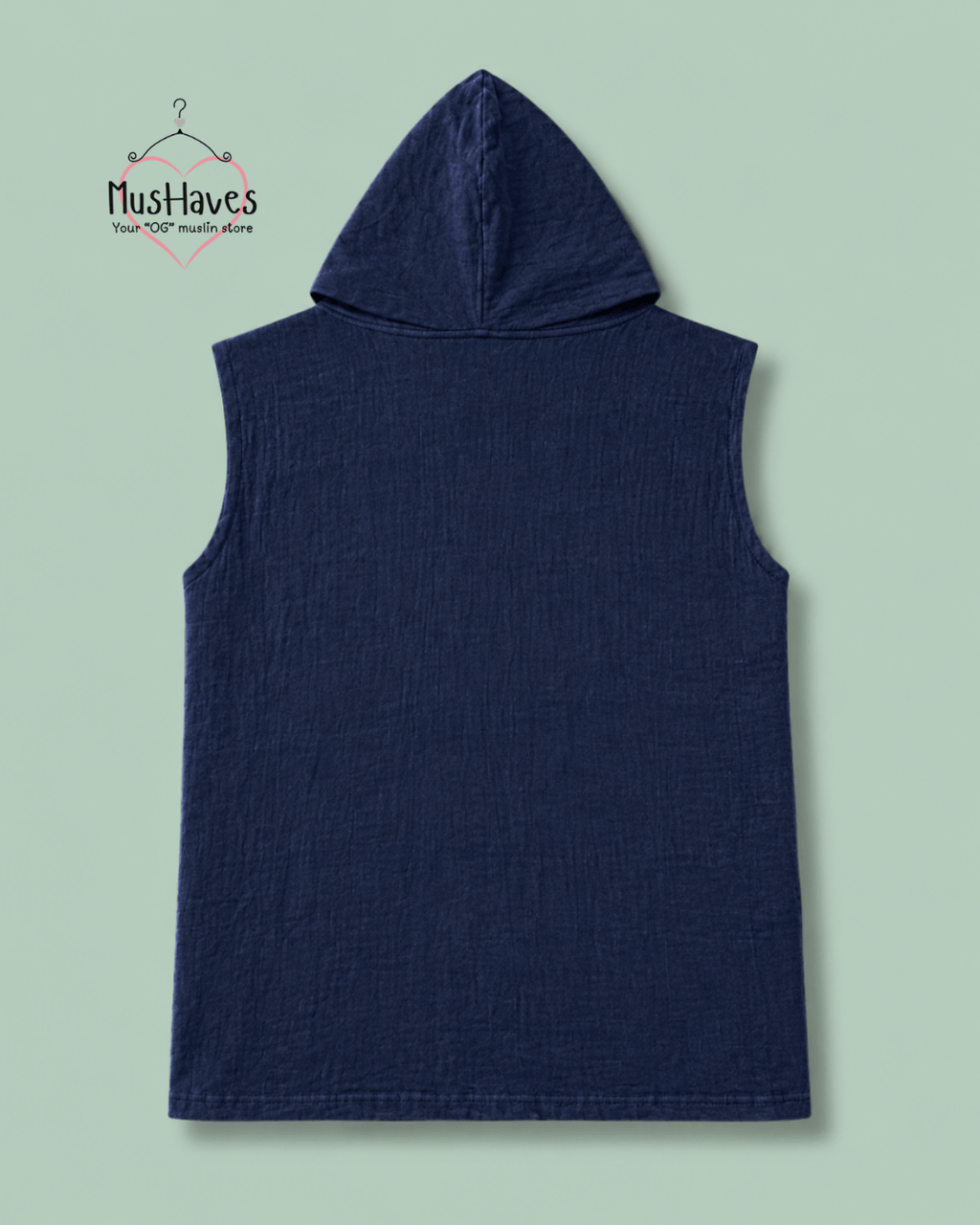 Muslin Cut Sleeve Pullover Hoodie & Shorts Coord – Royal Blue
