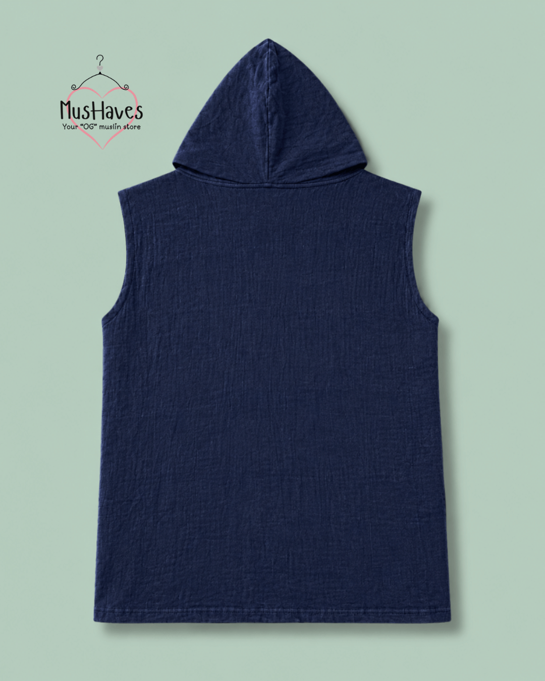 Muslin Cut Sleeve Pullover Hoodie & Shorts Coord – Royal Blue