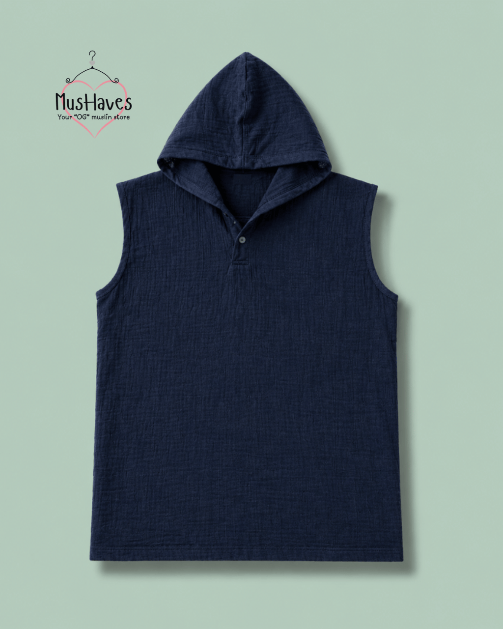 Muslin Cut Sleeve Pullover Hoodie & Shorts Coord – Royal Blue