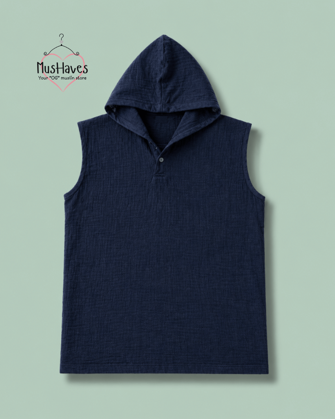 Muslin Cut Sleeve Pullover Hoodie & Shorts Coord – Royal Blue