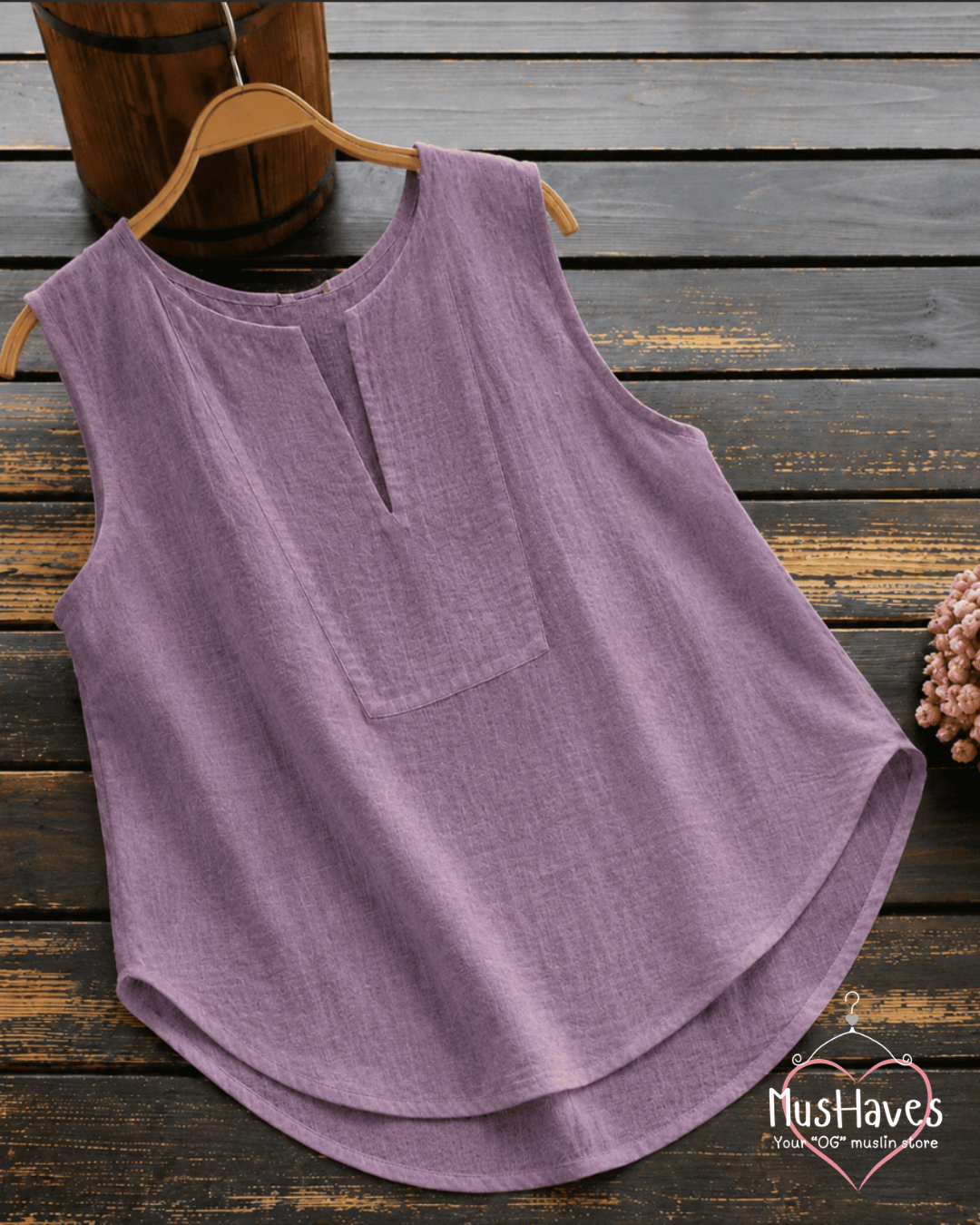Muslin Sleeveless Formal Top – Jamuni