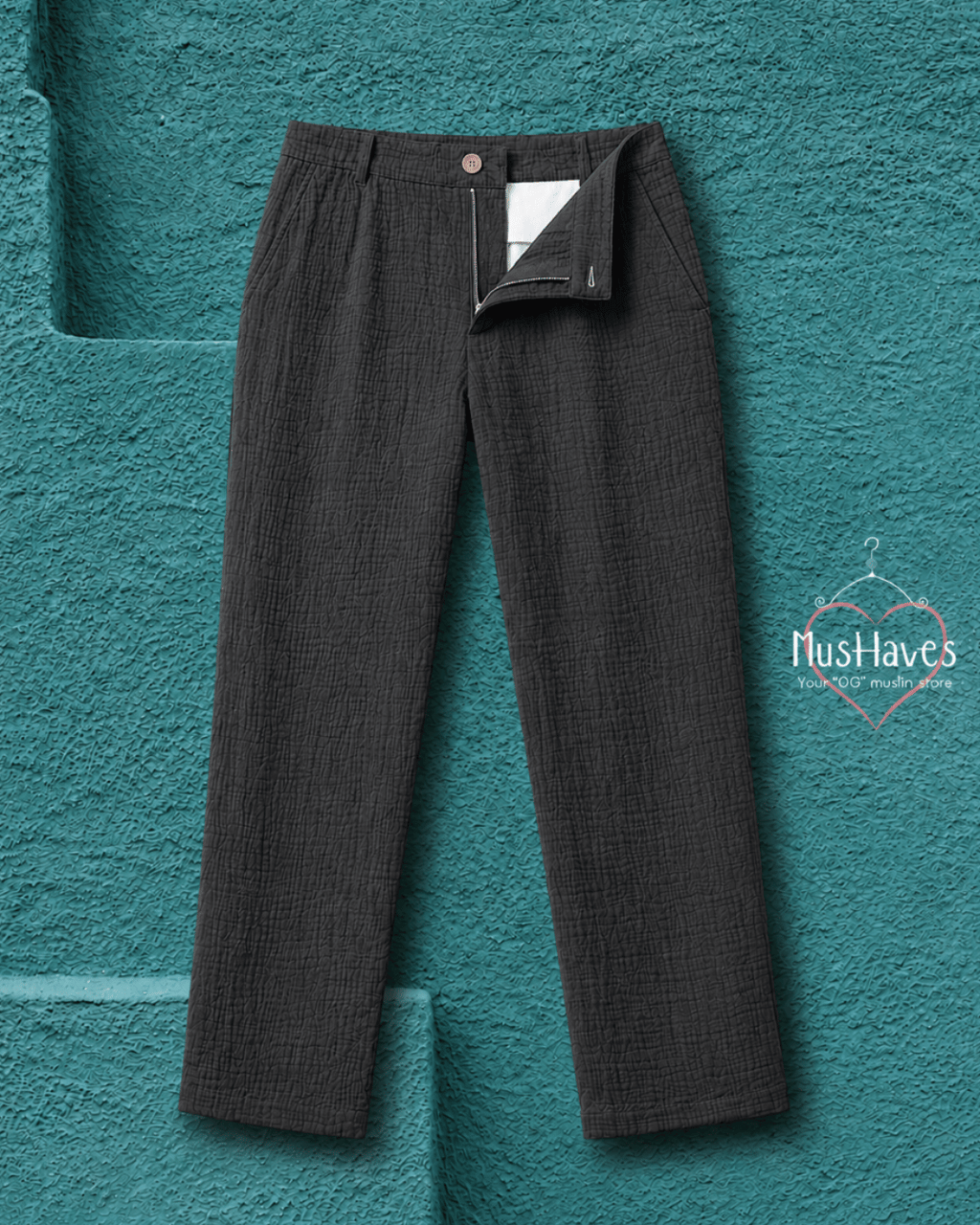 Muslin Formal Officewear Trousers – Charcoal Grey