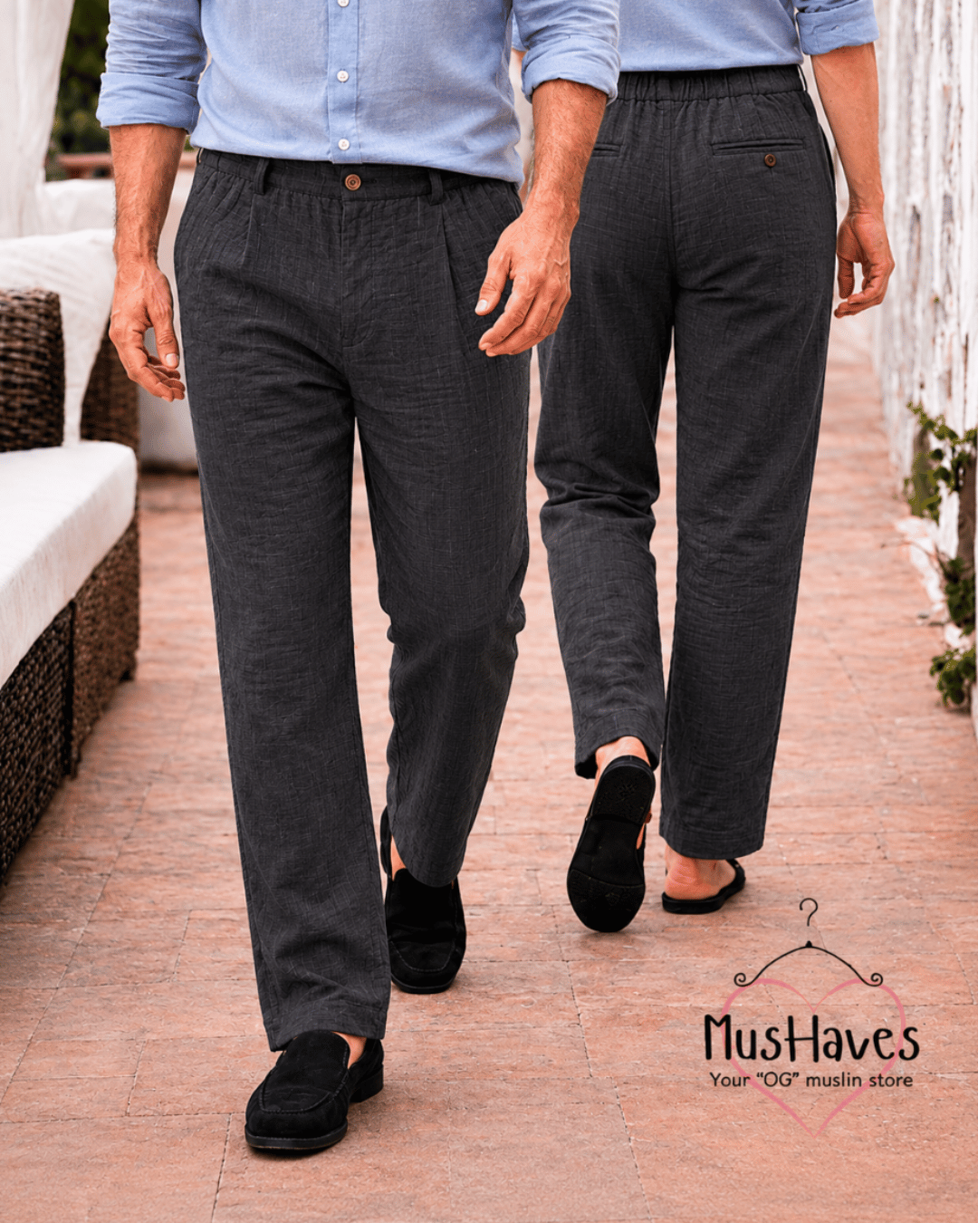 Muslin Formal Officewear Trousers – Charcoal Grey