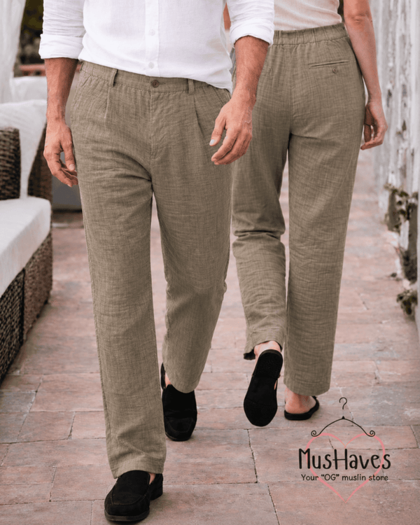 Muslin Formal Officewear Trousers – Desert Taupe